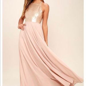 LULUS COTILLION MATTE GOLD SEQUIN DRESS